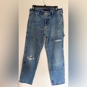 Abercrombie & Fitch Men’s Loose Light Blue Relaxed Distressed Jeans Size 30x30
